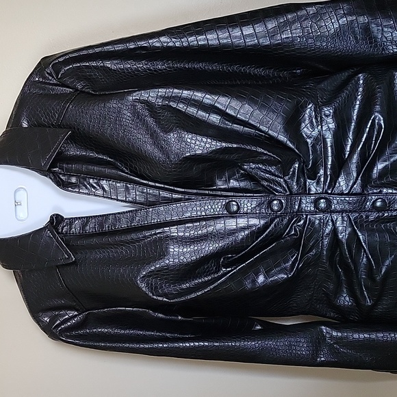 Veronica Beard Echo Ruched Faux-Leather Dress - Picture 4 of 10